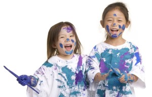 Childhood Girls floor painting